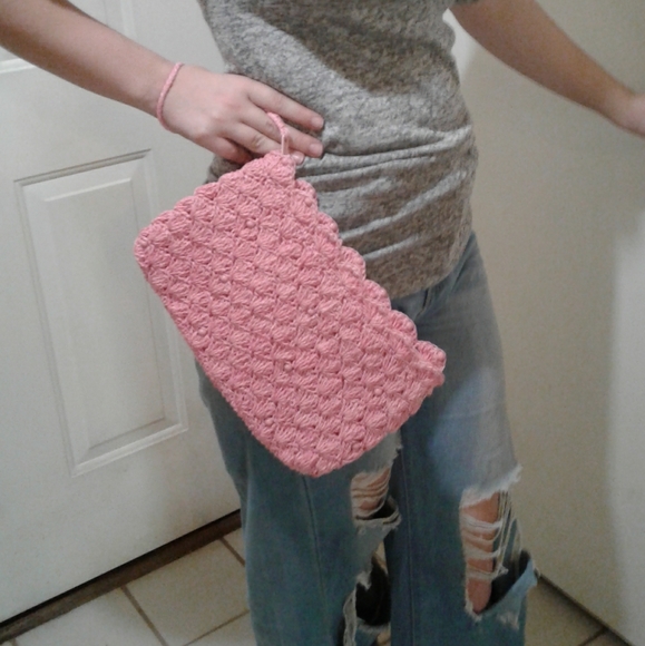 🌺 NEW Jute Crocheted & Lined Clutch Purse - Picture 8 of 8